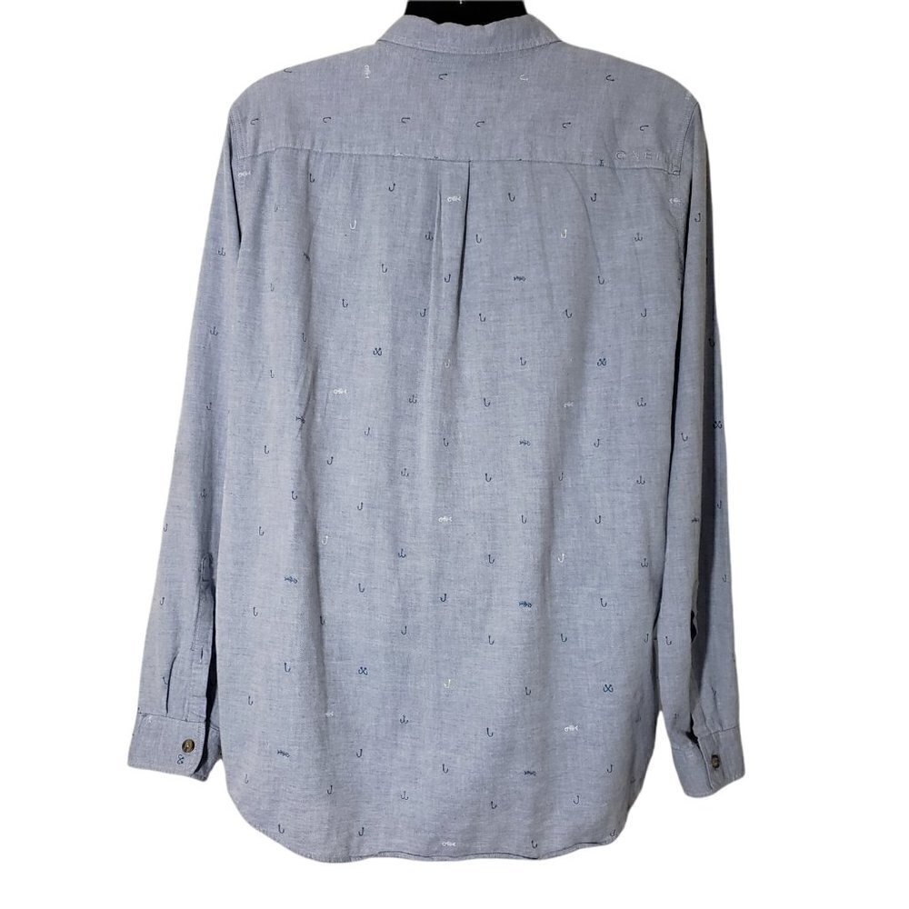 ☀ O'neill Mens Blue Fish Hook Print Long Sleeve - Picture 2 of 7